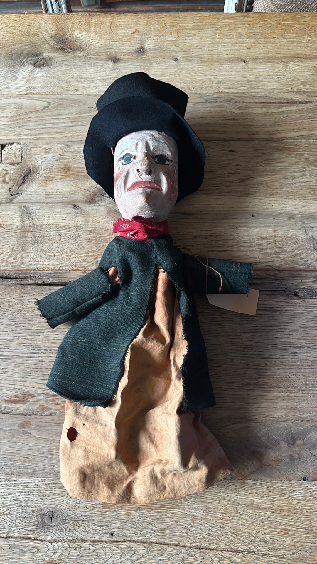 Oude poppenkast pop carlotte antiek en brocante, Antiek en Kunst, Antiek | Speelgoed, Ophalen of Verzenden