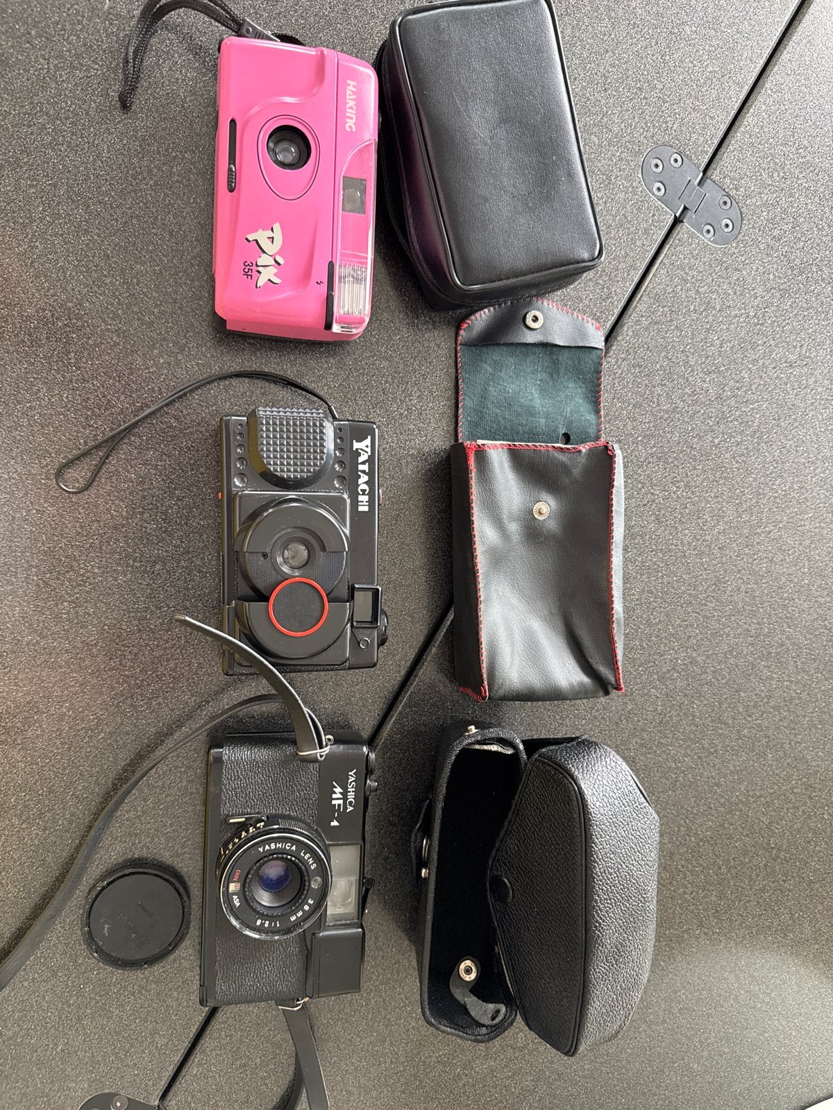 Yashica, Yatachi, Haking Pix 35F - Vintage Camera Set, Audio, Tv en Foto, Fotocamera's Analoog, Ophalen of Verzenden, Gebruikt