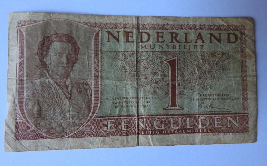 1 guldenbiljet 1949, Verzenden, 1 gulden, Los biljet