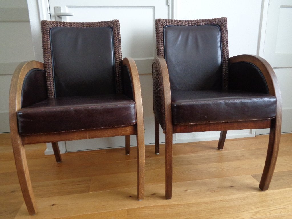 2 eetkamerstoelen LOOM FURNITURE kunstlederen bekleding, Huis en Inrichting, Stoelen, Gebruikt, Twee, Bruin, Ophalen of Verzenden