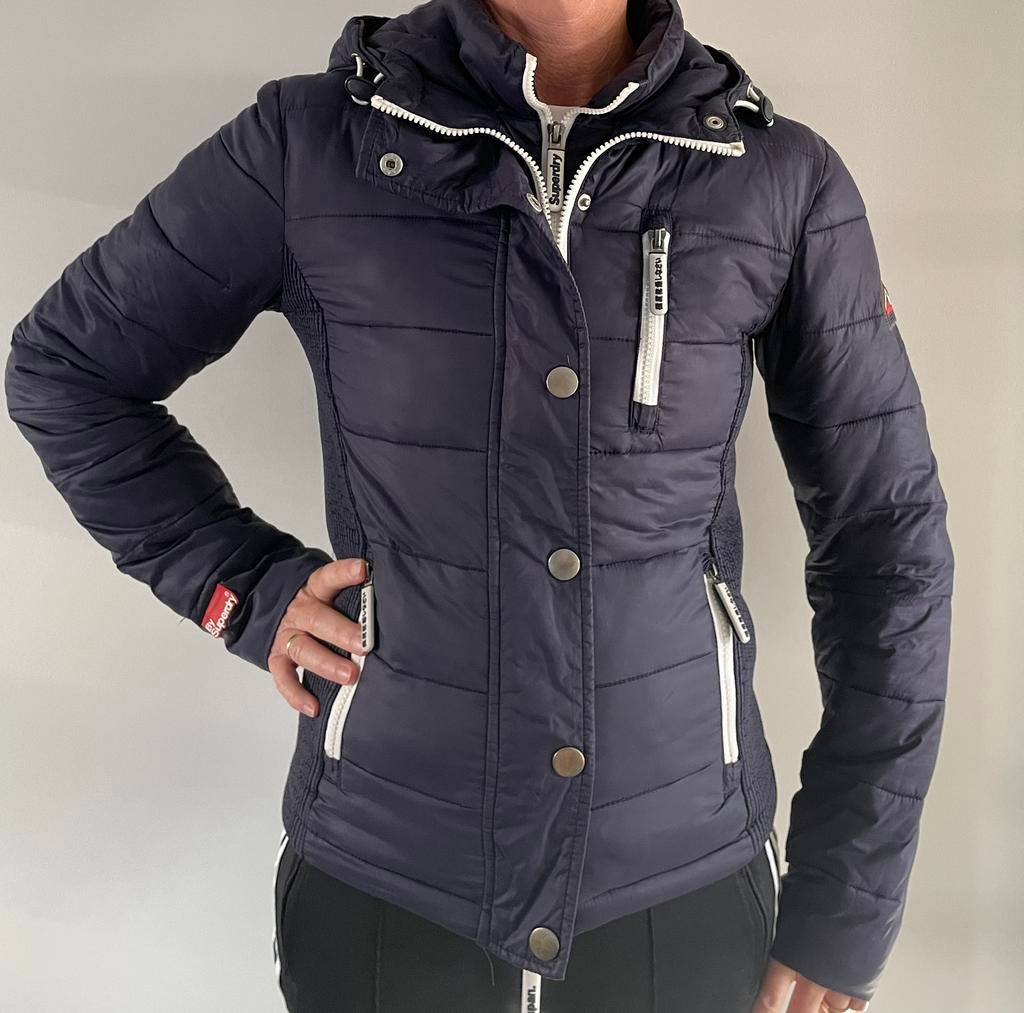 Tussen jas S superdry, Ophalen of Verzenden, Gedragen, Maat 36 (S), Blauw