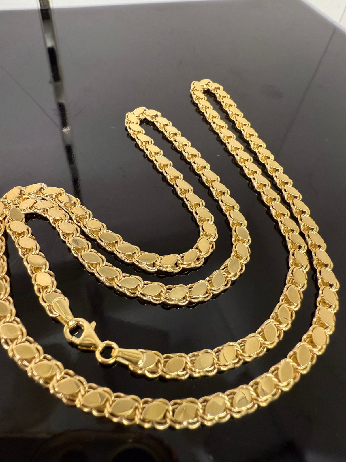 14k gouden Bismarck schakel ketting, Ophalen of Verzenden, Nieuw, Goud, Goud