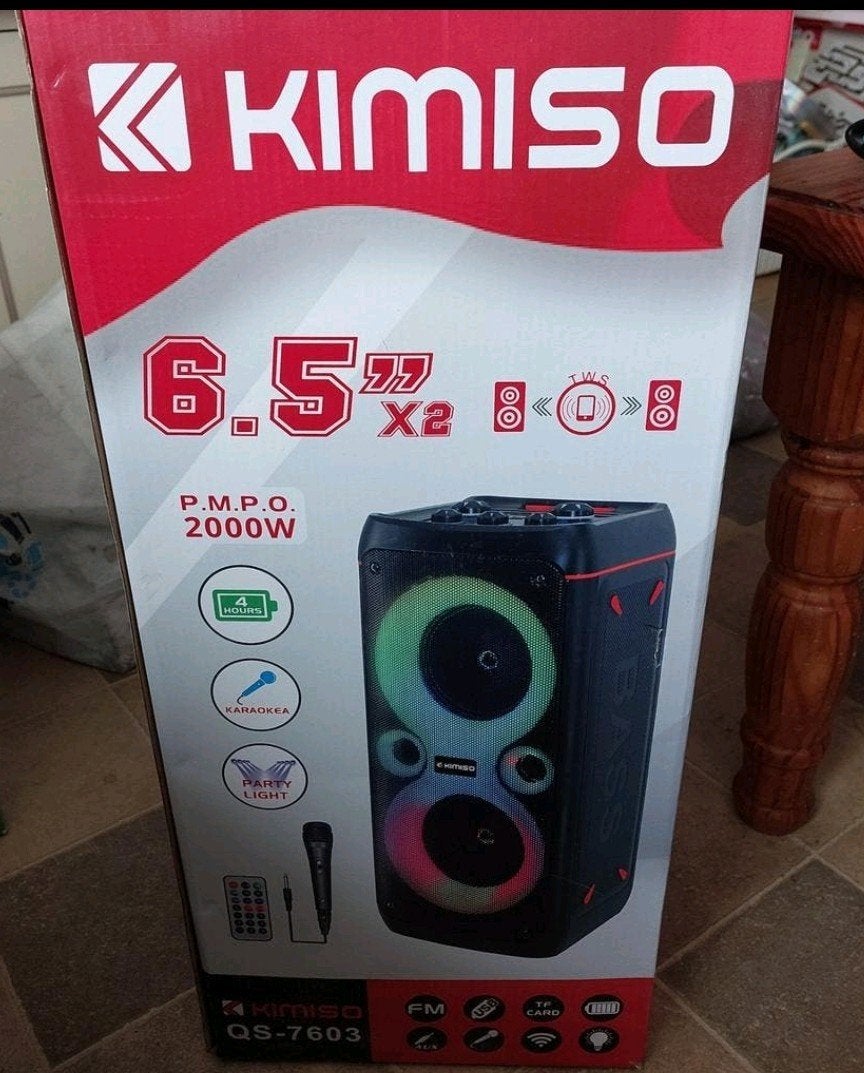 spatwaterdichte party/karaokespeaker,op accu(NIEUW)., Ophalen of Verzenden, Nieuw, Complete set