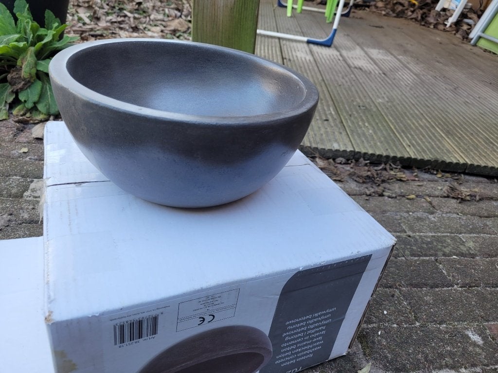 Waskom natuursteen rond nieuw 25 cm, Ophalen, Nieuw, Steen, Wastafel