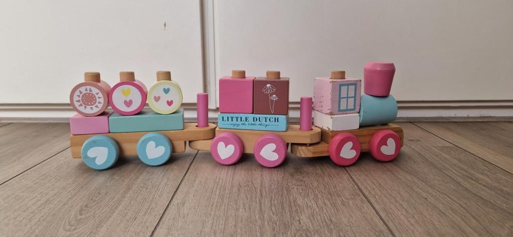 Little Dutch Houten Stapelbare Trein Roze/Mint, Ophalen of Verzenden
