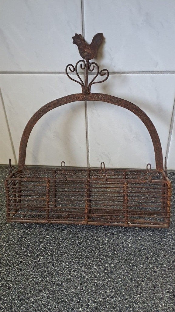 Metalen wandhanger met Haan, Onbekend, Ophalen of Verzenden, Zo goed als nieuw, Bruin