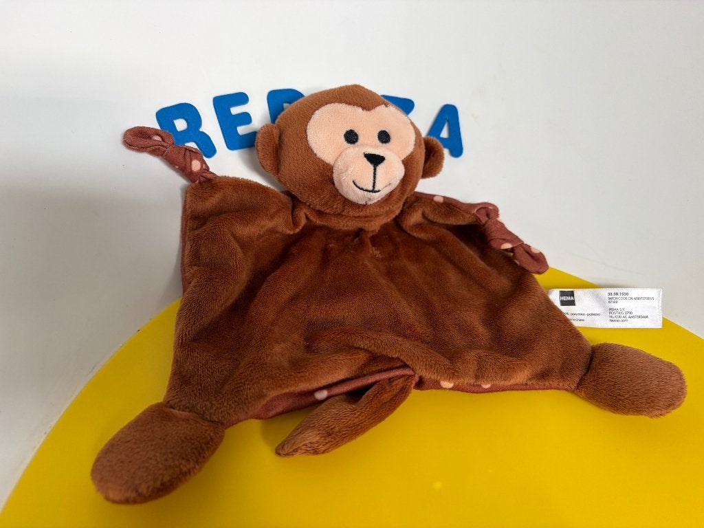 K2073 hema doek doeke aap bruin, Kinderen en Baby's, Ophalen of Verzenden, Zo goed als nieuw, Overige typen