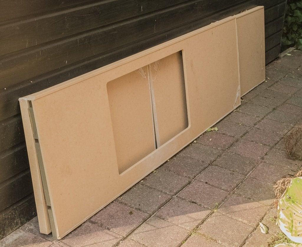 Composiet aanrechtblad in 4 delen, GRATIS af te halen, Huis en Inrichting, Ophalen, Gebruikt, Beige, 150 tot 200 cm