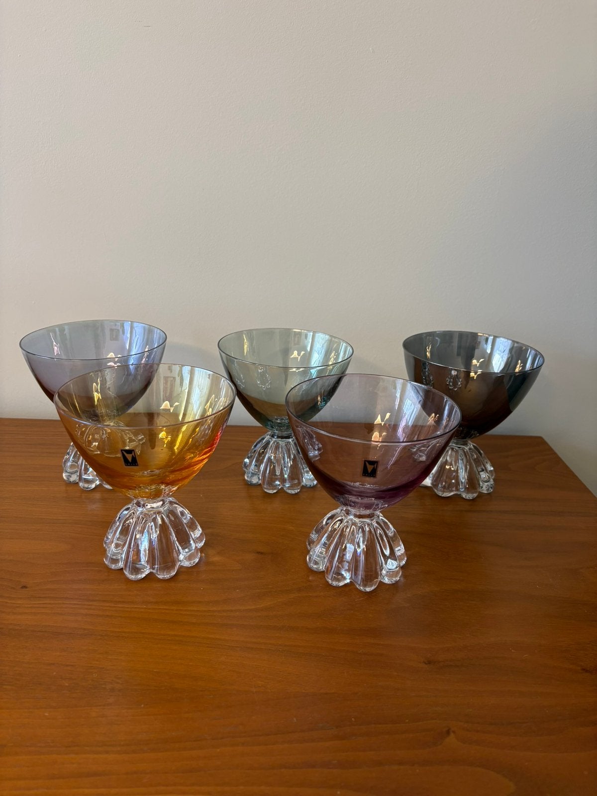 Set 5 vintage Gallo Design champagnecoupes dessertcoupes 70s, Ophalen of Verzenden