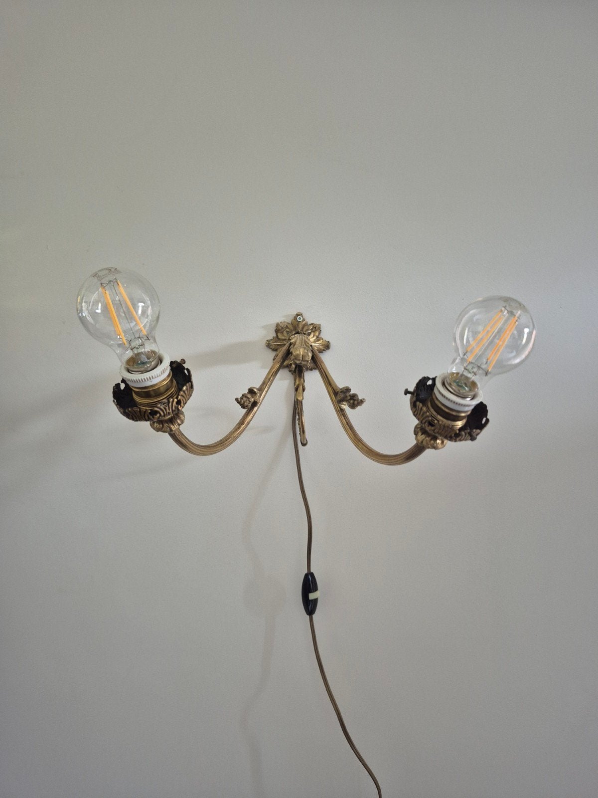 Vintage messing wandlamp, Ophalen of Verzenden