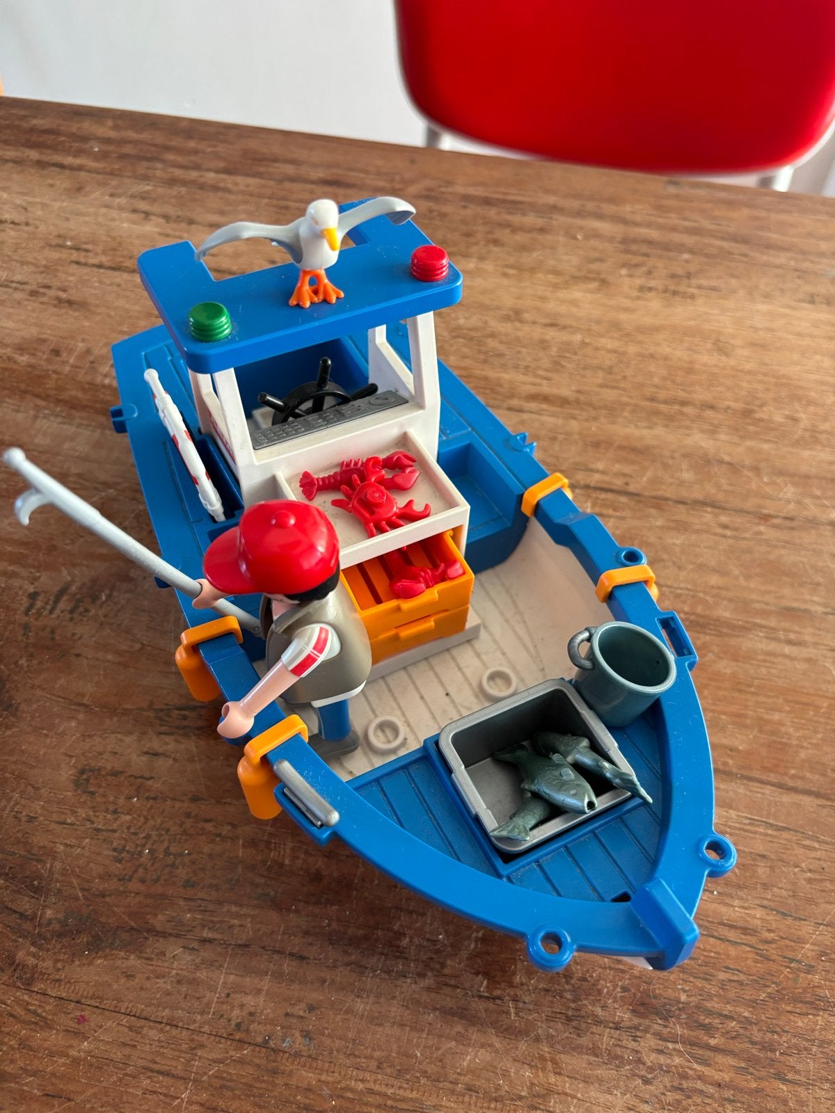 Playmobil Vissersboot met Visser en Accessoires, Ophalen of Verzenden, Gebruikt, Complete set, Boot/Schip