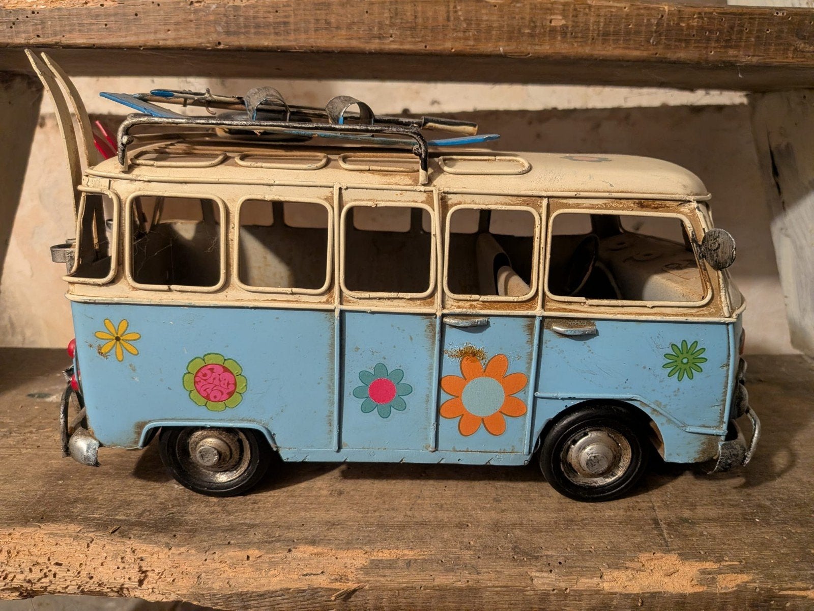 Vintage Volkswagen Busje Decoratie met Surfplank, Ophalen of Verzenden, Zo goed als nieuw, Metaal