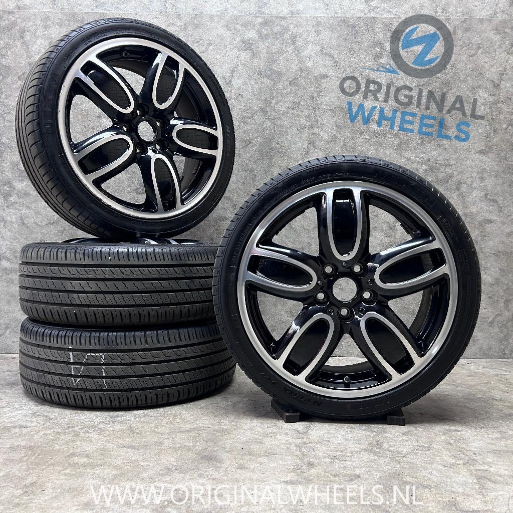 18 inch originele JCW  velgen + zomerbanden Mini 509, 18 inch, Gebruikt, Banden en Velgen, Mini