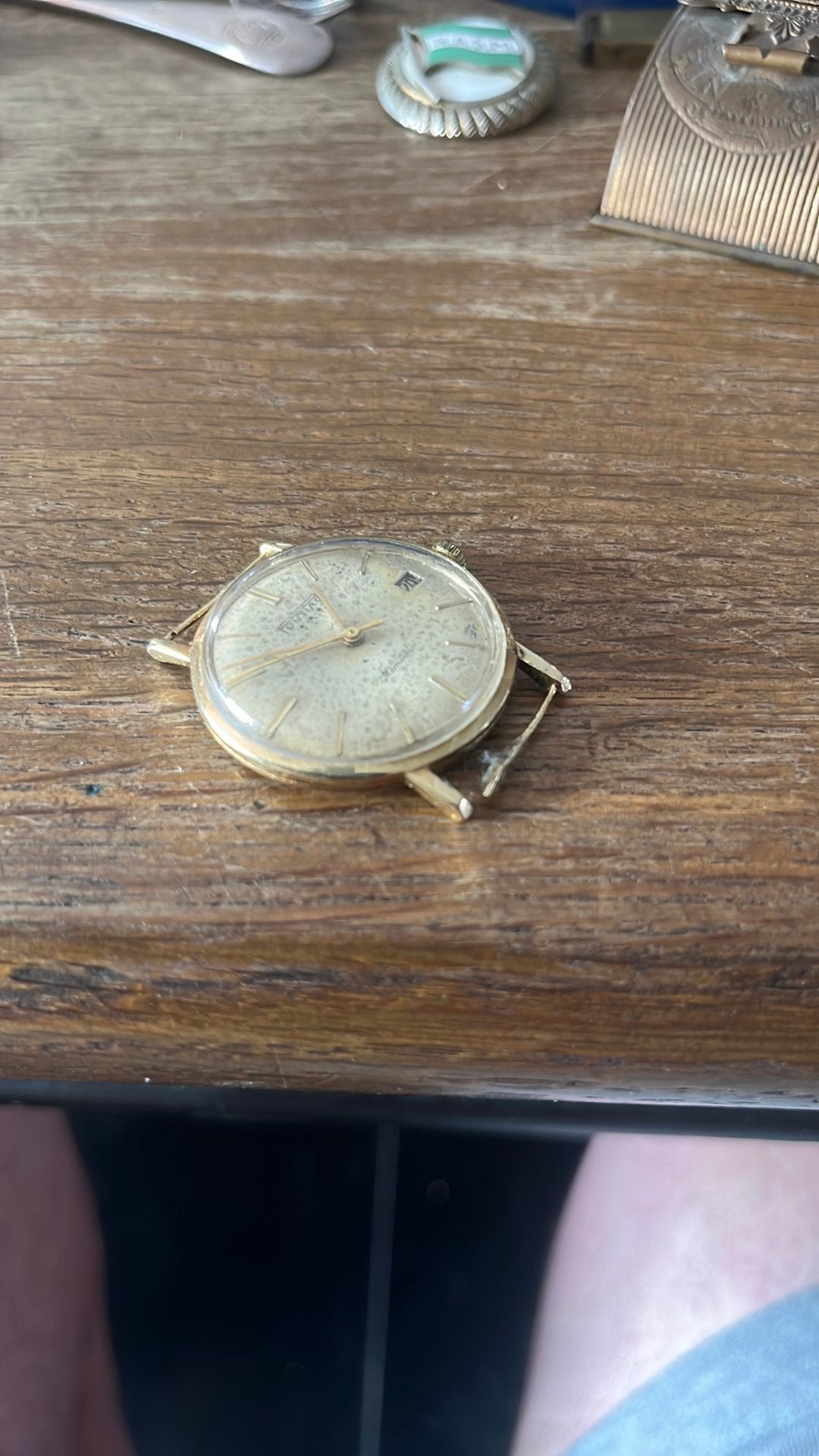 Goud Pontiac horloge “N.V.Bureau Wijsmuller 14-8-64, Ophalen of Verzenden, Staal, Overige merken, 1960 of later