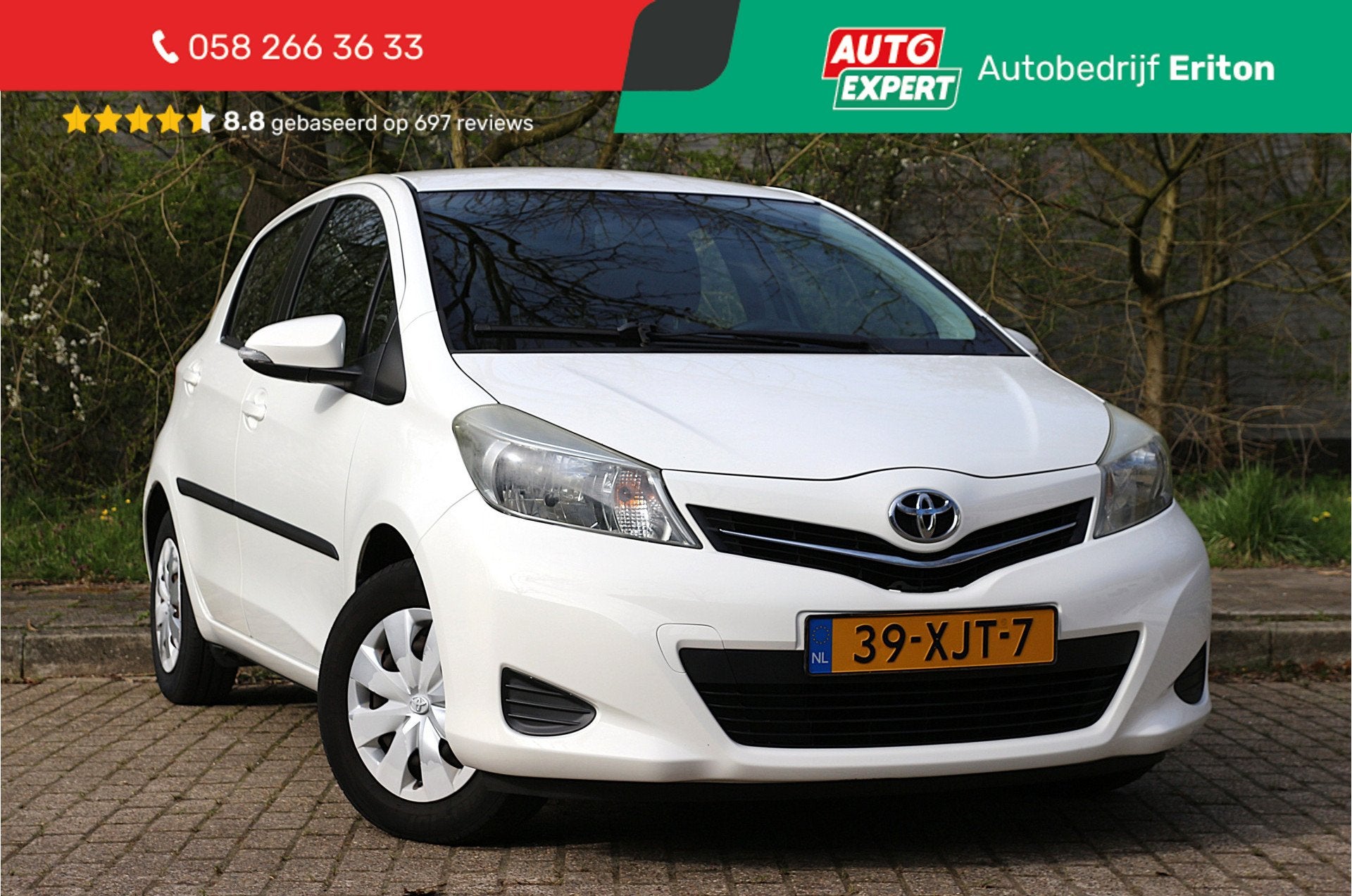 Toyota Yaris 1.0 VVT-i 70pk Aspiration | NL-auto | Facelift, Auto's, Euro 5, Met garantie (alle), Wit, Origineel Nederlands