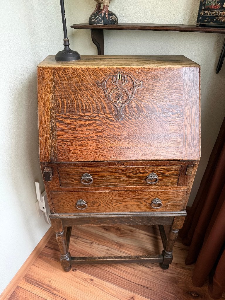 Buro, klepsecretaire, bureau secretaire, Ophalen, Gebruikt, Koloniaal