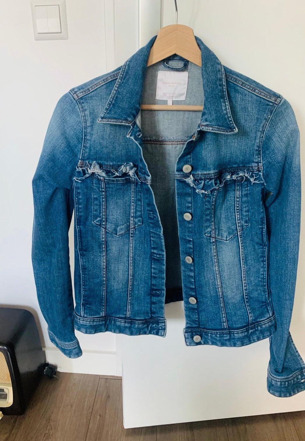 Blauw spijkerjasje, Zara, maat S, zgan, Ophalen, Zo goed als nieuw, Maat 36 (S), Blauw