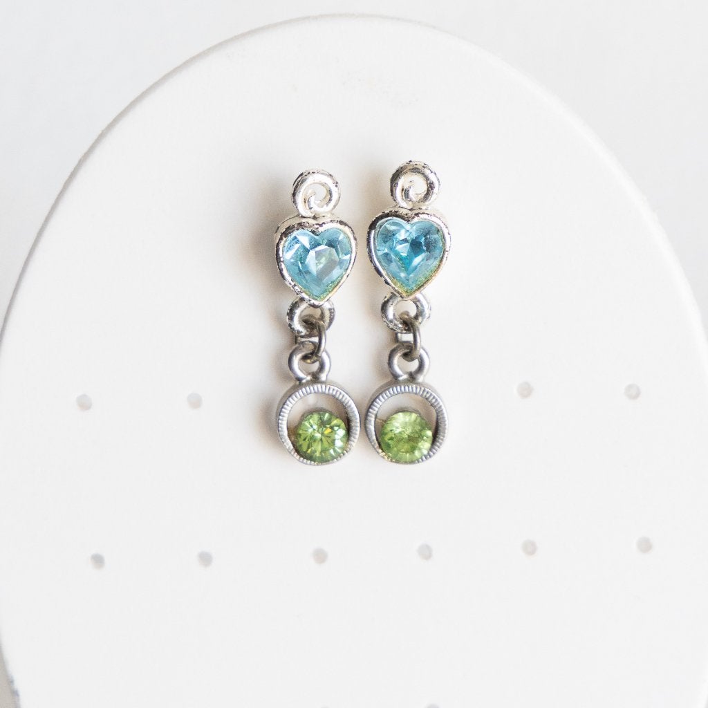 Oorbellen met blauw hartje (swarovski), Overige materialen, Blauw, Nieuw, Ophalen of Verzenden