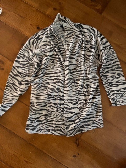 H&M Vest lange mouw zebraprint zwart/beige maat XL, H&M, Zwart, Maat 46/48 (XL) of groter, Ophalen of Verzenden