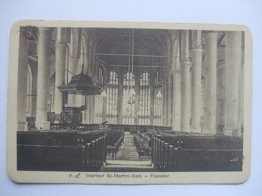 Q06 Franeker - interieur St Martinikerk, Verzenden, 1920 tot 1940, Gelopen, Friesland