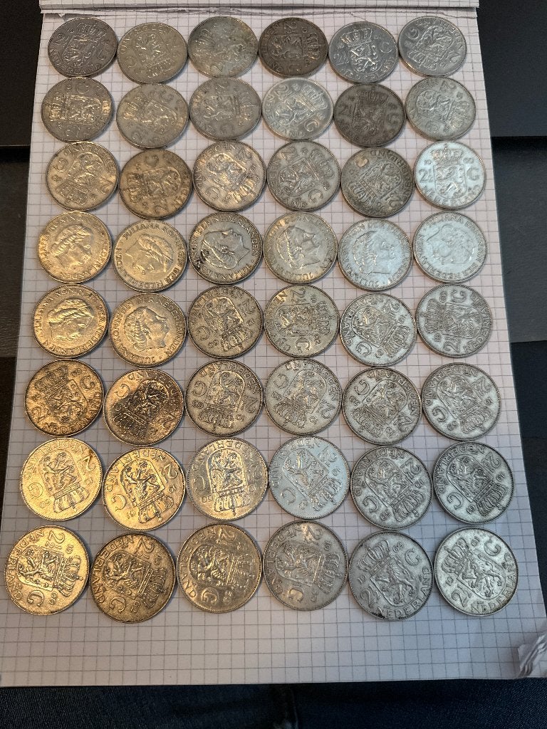 1 kilo zilver munten Nederland Frankrijk, Koningin Juliana, Zilver, Losse munt, Overige waardes