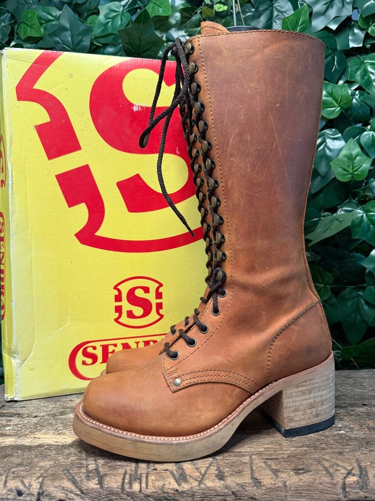 prachtige vintage zadelleer rijglaarzen van Sendra maat 37, Bruin, Nieuw, Ophalen of Verzenden, Sendra