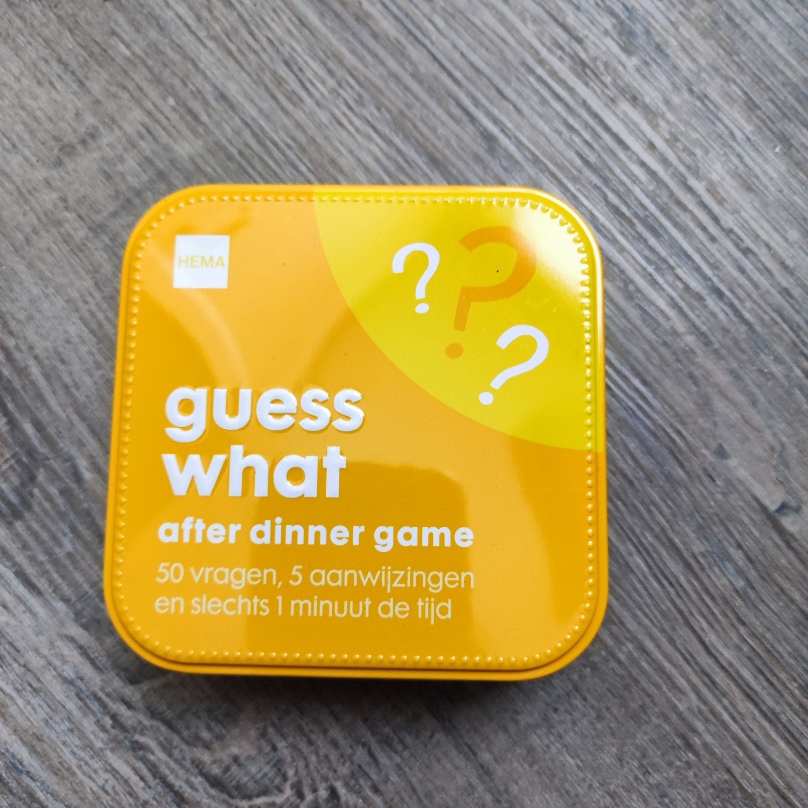 Quess What Hema spel in blikje, Ophalen