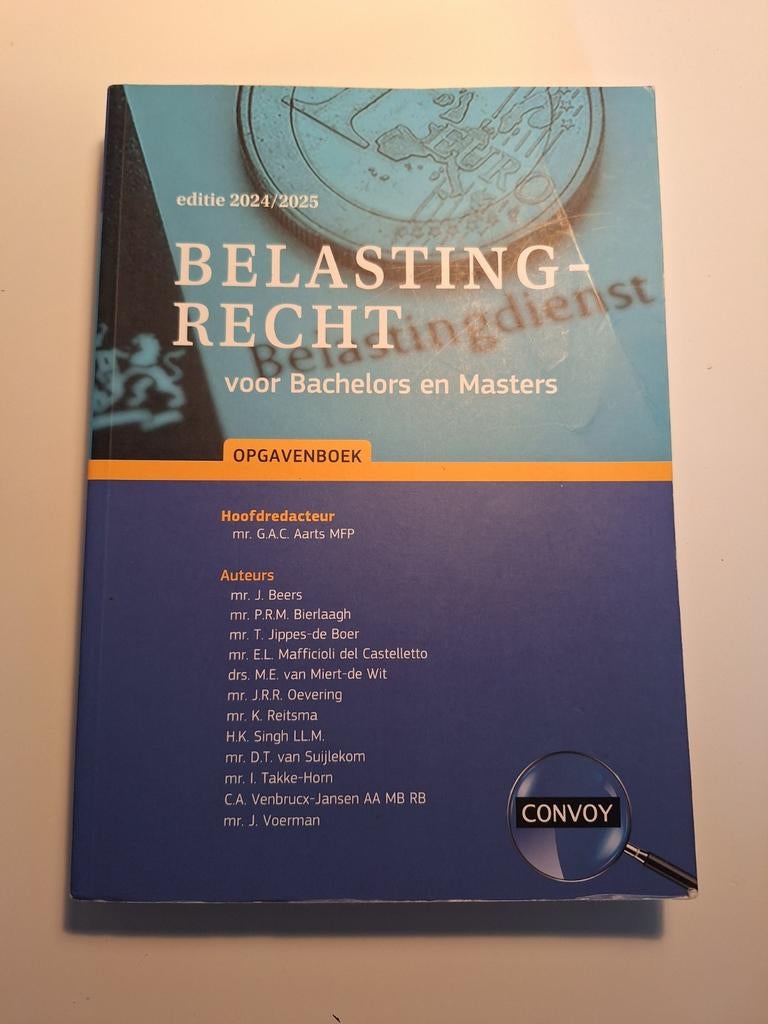 Belastingrecht voor Bachelors en Masters Opgavenboek, Zo goed als nieuw, Mr. J. Beers, mr. P.R.M. Bierlaagh, mr. T. Jippes-de Boer e.a.