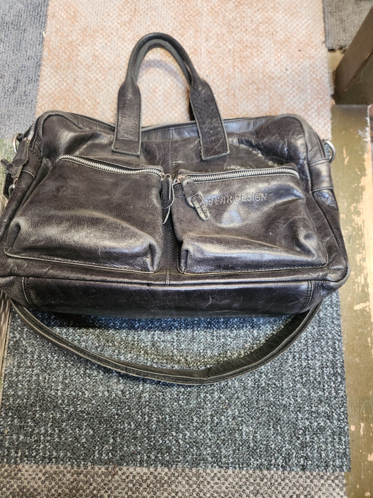 Bear Design Leren Laptoptas/Aktetas - Zwart, Sieraden, Tassen en Uiterlijk, Tassen | Damestassen, Ophalen of Verzenden
