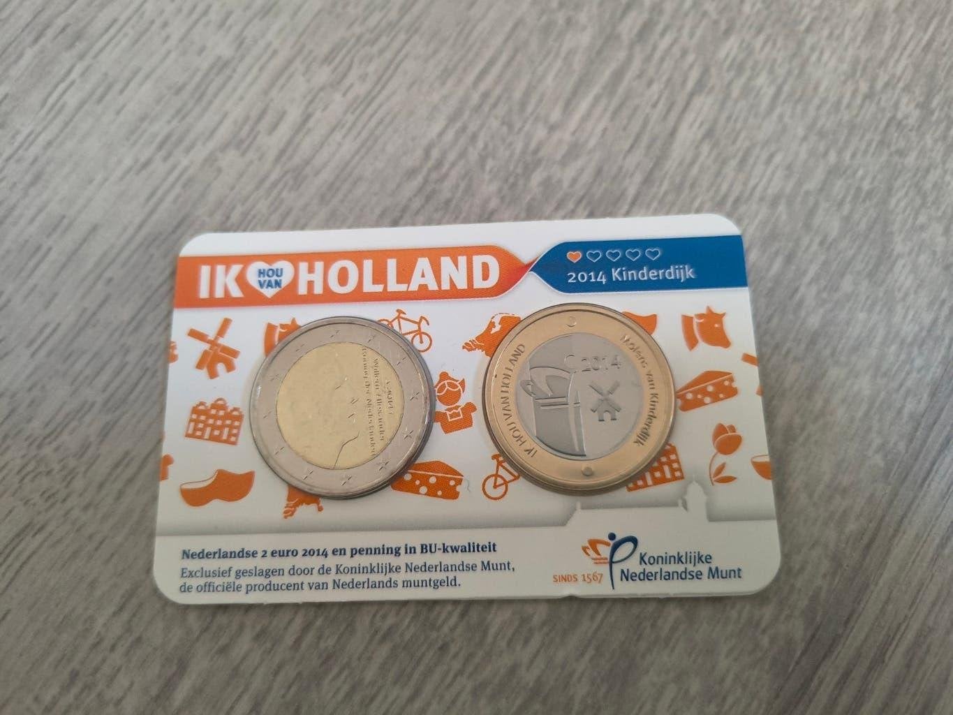 BU en UNC coincards 2014 - 7 (Herdenkings)munten en penning, Ophalen of Verzenden, Koningin Beatrix, Euro's