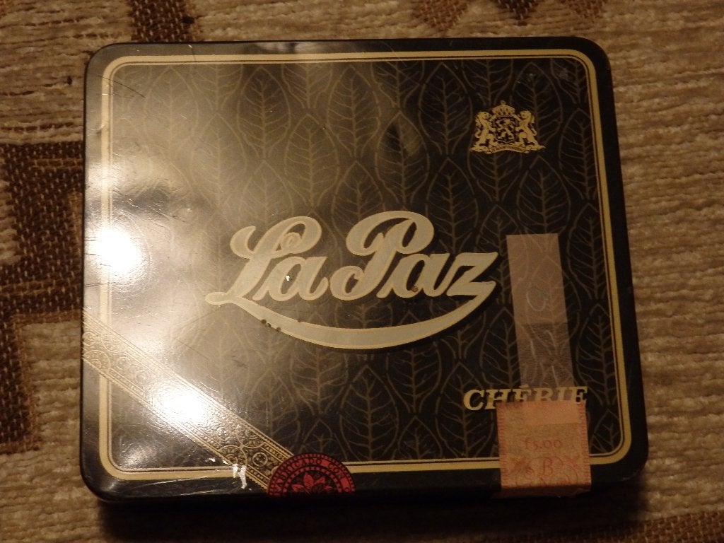 Lapaz sigaren blikje, Ophalen of Verzenden, Gebruikt, Tabaksdoos of Verpakking