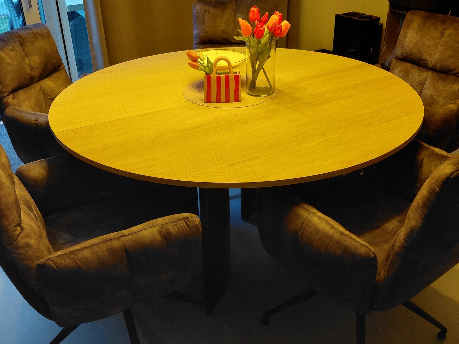 Arco Eettafel Rond Uitschuifbaar 140-260x140cm Krasvrij, Ophalen, Zo goed als nieuw