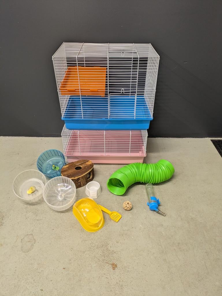 Hamster kooien en accessoires, Dieren en Toebehoren, Knaagdieren en Konijnen | Hokken en Kooien, Kooi, Gebruikt, Minder dan 75 cm