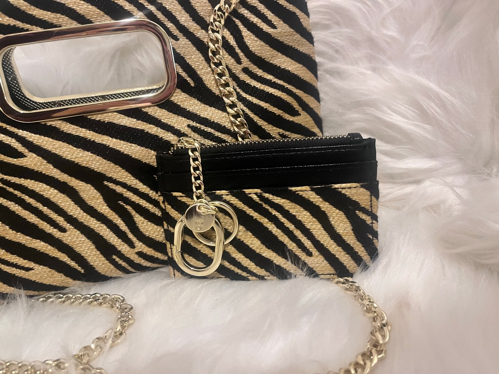 Victoria's Secret Zebra Clutch met Portemonnee, Ophalen of Verzenden, Zo goed als nieuw, Zwart, Avondtasje