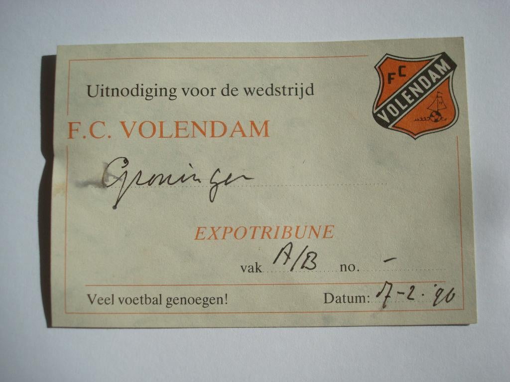 Voetbal Oude Kaart FC Volendam, Ophalen of Verzenden, Gebruikt, Overige binnenlandse clubs, Poster, Plaatje of Sticker