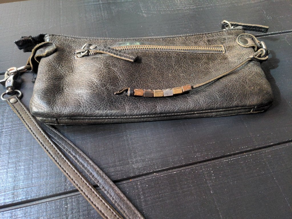 Leren tasje, Ophalen of Verzenden, Zo goed als nieuw, Zwart, Schoudertasje