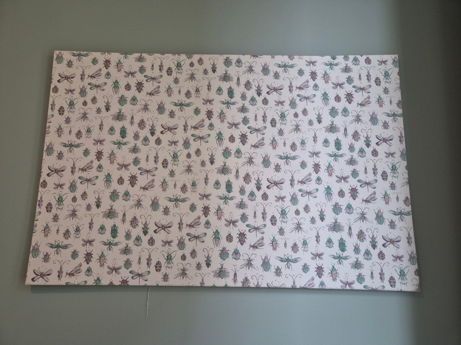 Groot canvas met insecten, Ophalen, 115 cm, Textiel, Wandbord of Wandpaneel