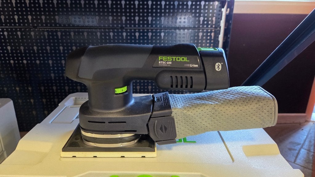 Festool accu schuurmachine RTSC 400, Ophalen, Nieuw, Minder dan 600 watt, Vlakschuurmachine
