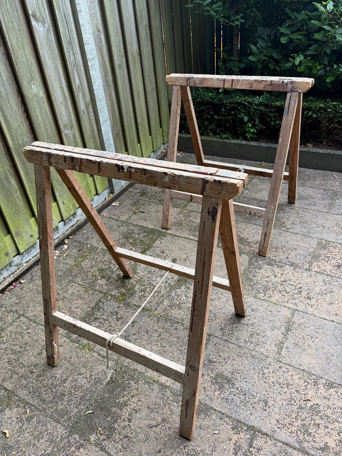 Oude houten schragen – authentiek en decoratief, Ophalen, Gebruikt, Hout, Brocante
