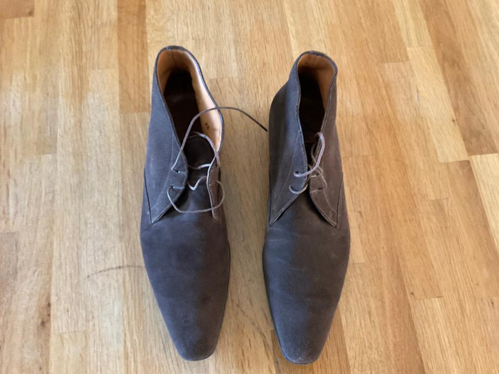 In uitstekende staat Santoni heren schoenen maat 43,5, Verzenden, Gedragen, Bruin, Veterschoenen