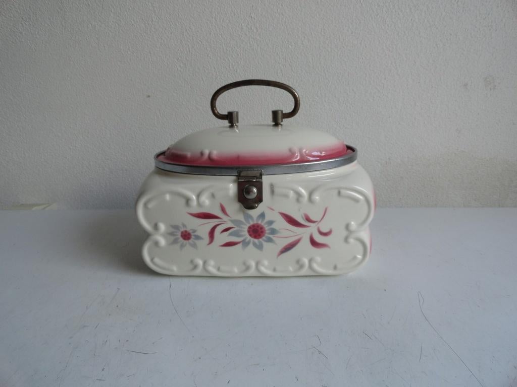 Koekjestrommel, koekjespot, porselein antiek Germany 1930, Ophalen of Verzenden