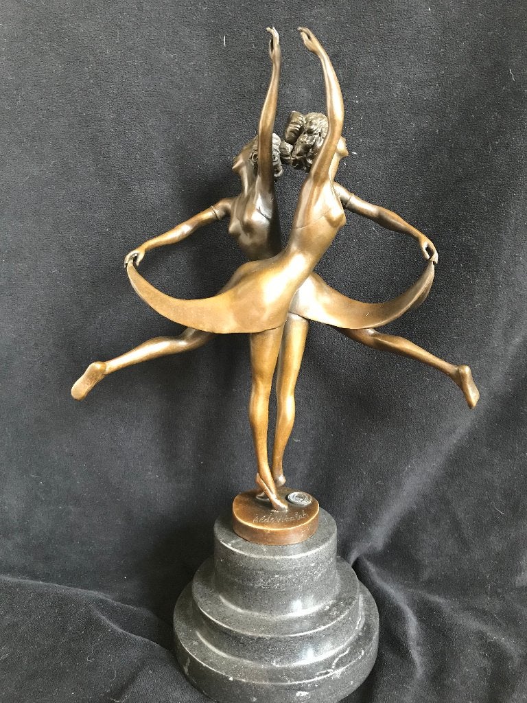 Bronzen dansende ballerina's. Vitaleh, groot zuiver brons, Ophalen of Verzenden