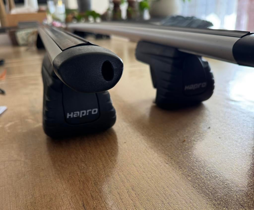Hapro Cronos aluminium dakdragers 125 inclusief 4 kits, Ophalen of Verzenden, Gebruikt