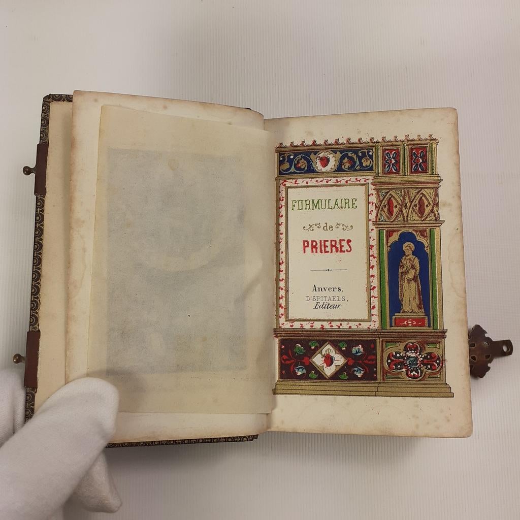 Antiek Frans gebedenboek met slotje ca. 1882-1890, Antiek en Kunst, Ophalen of Verzenden