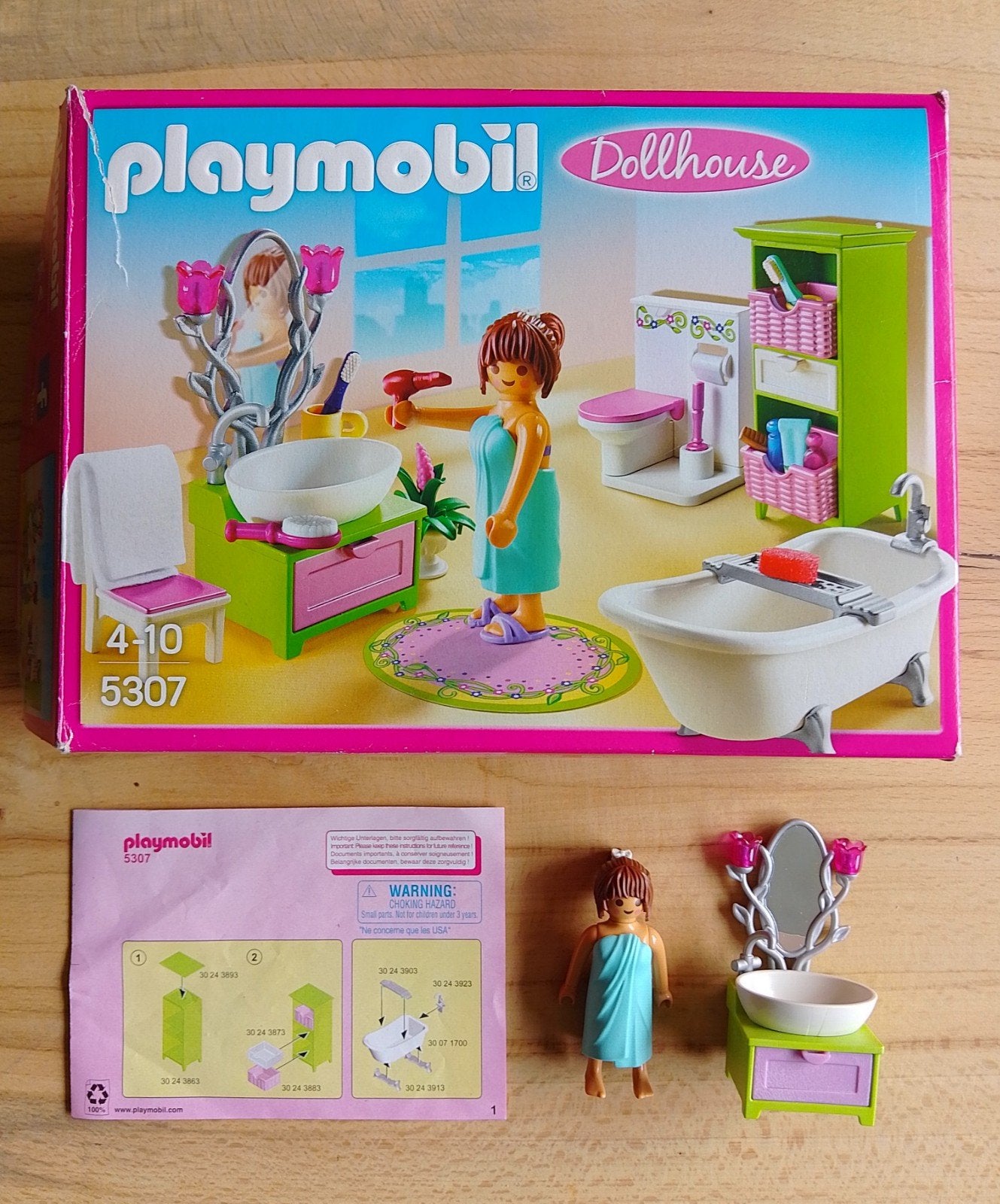 Playmobil Dollhouse Badkamer met bad op pootjes (5307), Ophalen of Verzenden, Zo goed als nieuw