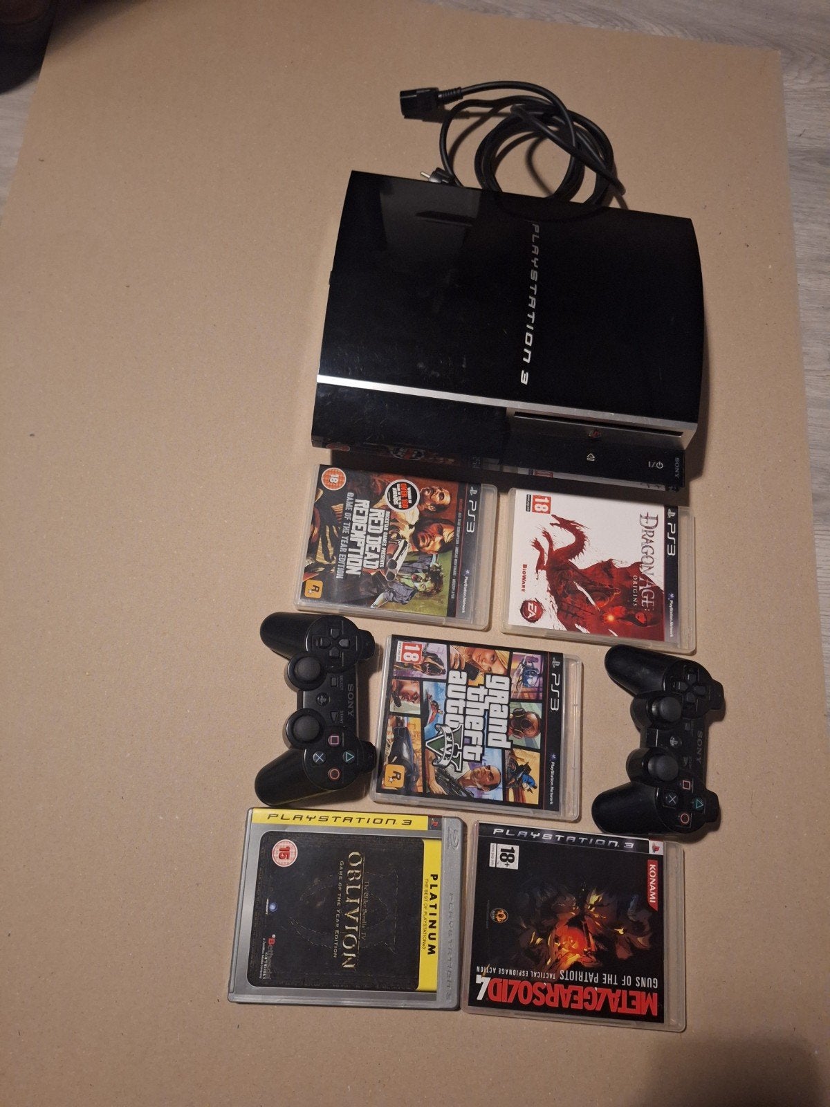 PlayStation 3 met 2 controllers en 5 spellen, Spelcomputers en Games, Met games, Phat, Met 2 controllers, Ophalen of Verzenden