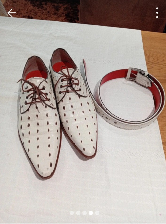 Pepe Milan Herenschoenen met Bijpassende Riem, Wit, Pepe Milan, Ophalen of Verzenden, Zo goed als nieuw