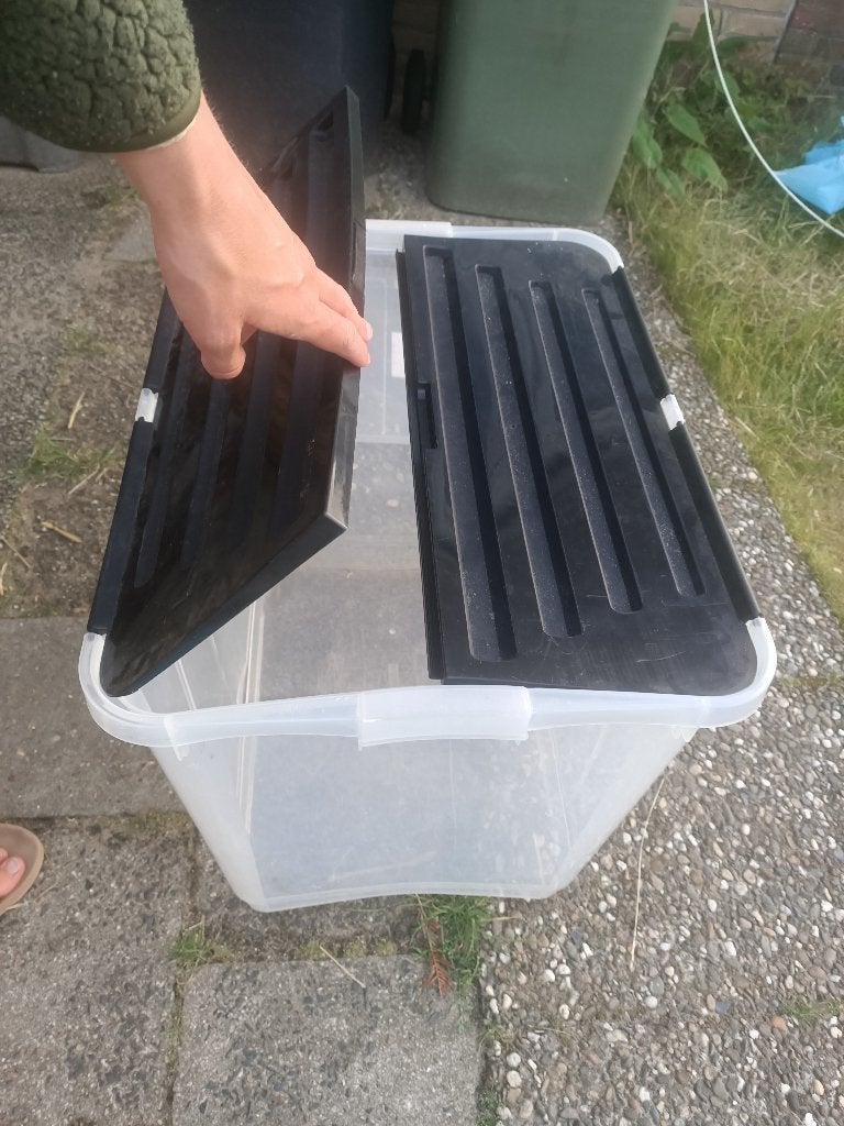 opbergbox plastic, Doe-het-zelf en Verbouw, Kratten en Dozen, Ophalen, Doos, Minder dan 35 cm, Zo goed als nieuw