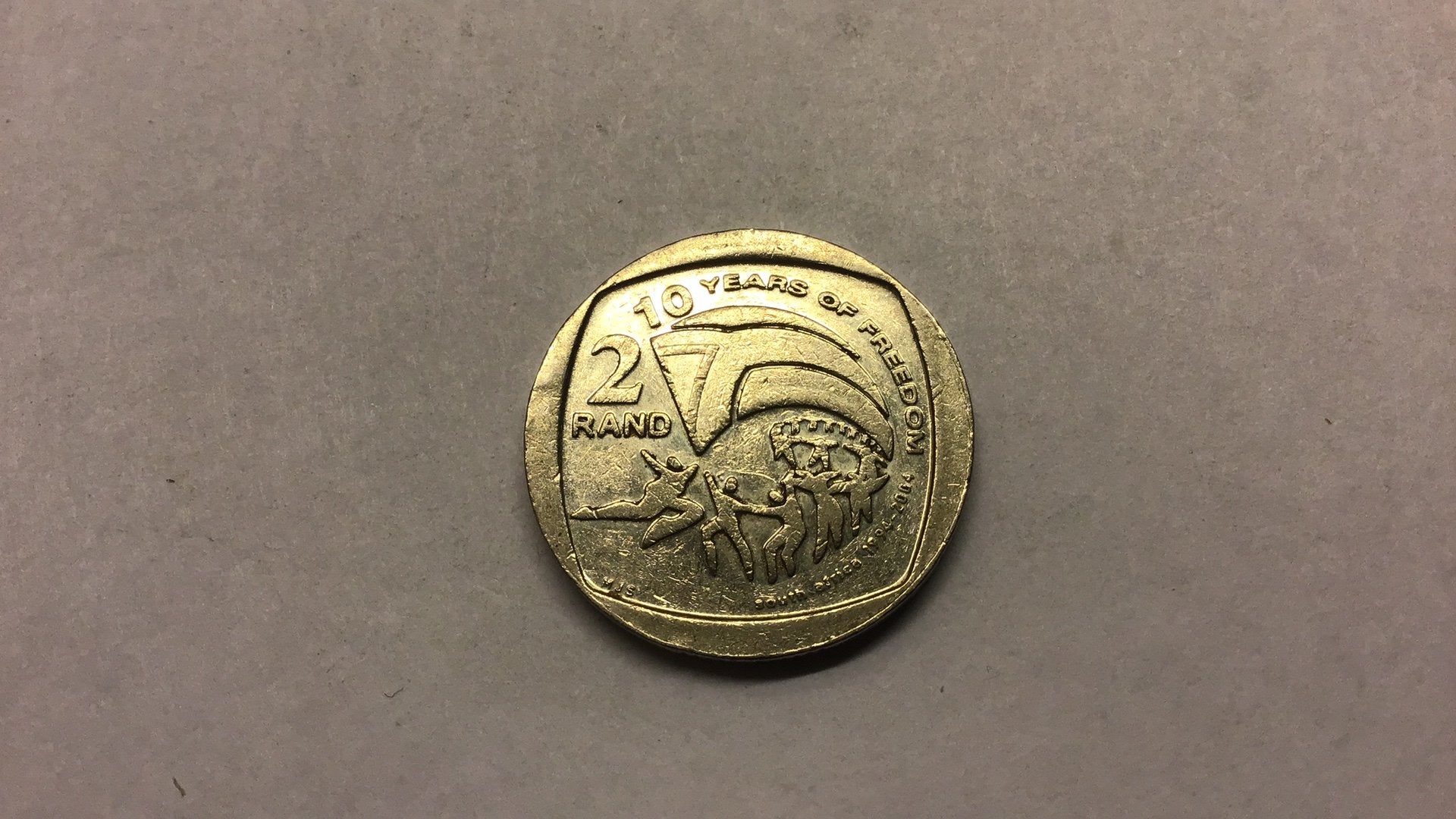Zuid Afrika 2 rand 2004 10 jaar vrijheid., Ophalen of Verzenden