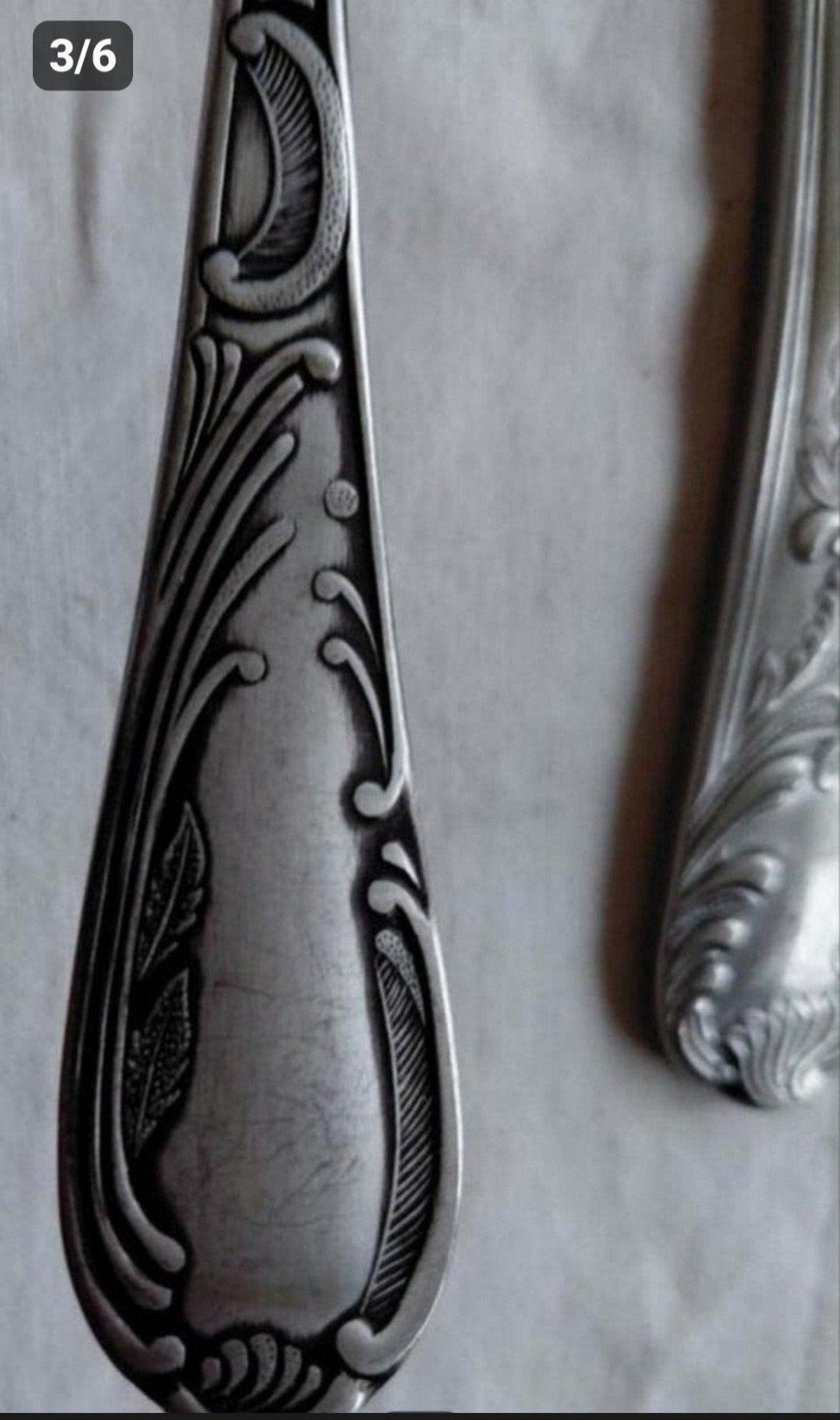 Bestek Amefa Inox taartschep messen barroke krullen, Antiek en Kunst, Ophalen of Verzenden